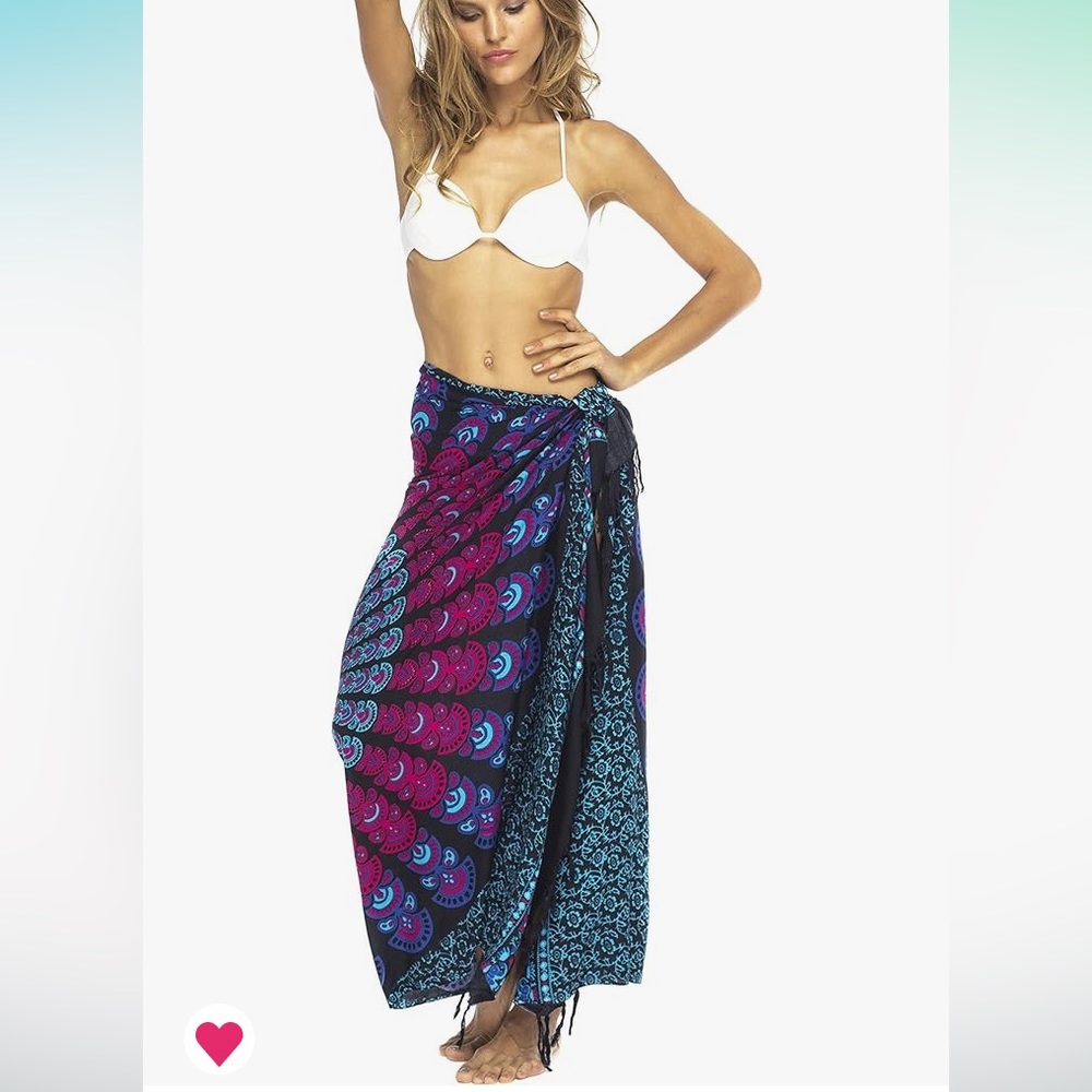 Peacock sarong and bathing suit cover up